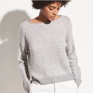 Vince Textured Grid Wool Cashmere Sweater
